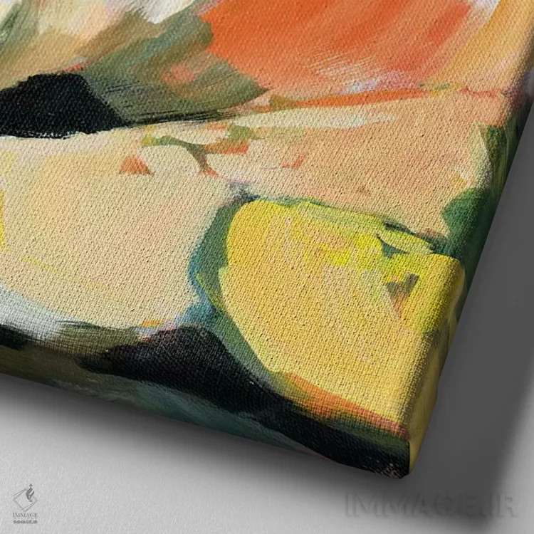 تابلو دکوراتیو درو شده I اثر جین اسلیوکا - نمای نزدیک بافت بوم