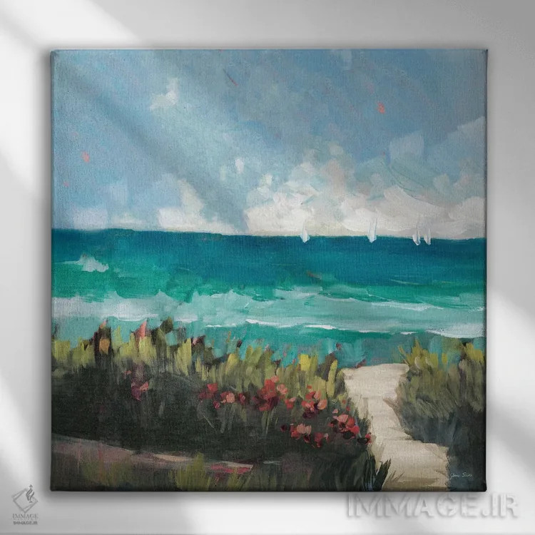 تابلو دکوراتیو کنار اقیانوس II اثر جین اسلیوکا - نمای روبهرو روی دیوار