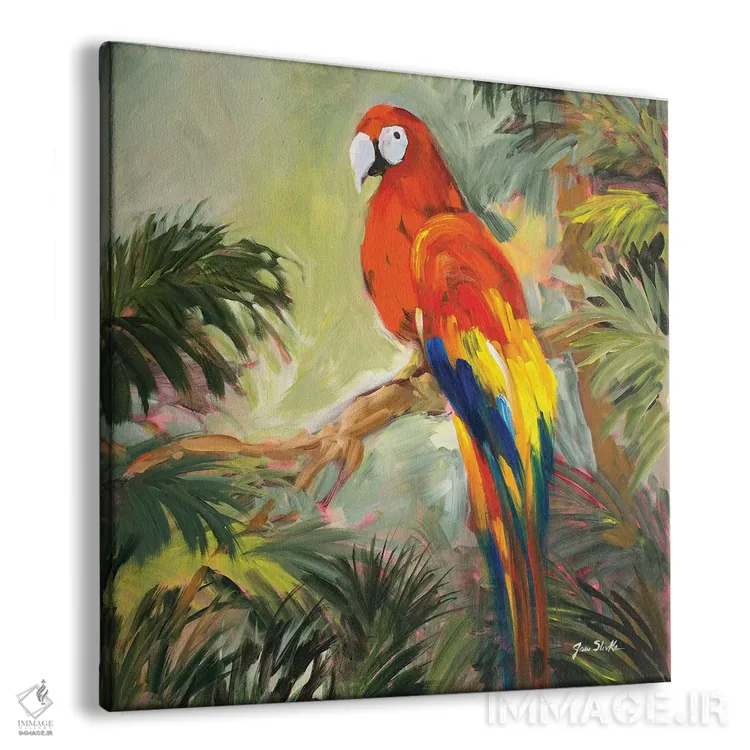 تابلو دکوراتیو طوطی ها کنار خلیج I اثر جین اسلیوکا - نمای پرسپکتیو محصول