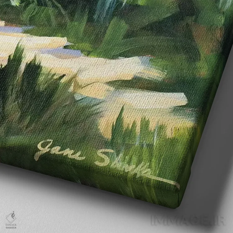 تابلو دکوراتیو تپه های شنی ساحل آفتابی اثر جین اسلیوکا - نمای نزدیک بافت بوم