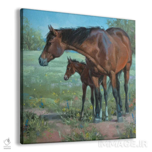 تابلو دکوراتیو زیر نگاه مراقب مادر اثر جک سورنسن - نمای پرسپکتیو محصول