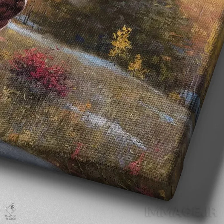 تابلو دکوراتیو درخشش تابستان هندی اثر جک سورنسن - نمای نزدیک بافت بوم