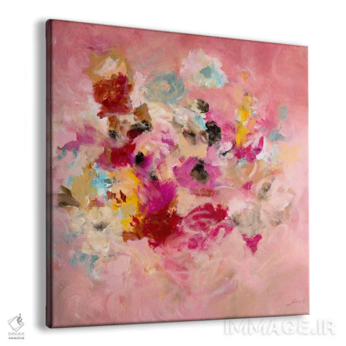 تابلو انتزاعی اتاقک صورتی اثر جولیان اسپنسر - نمای پرسپکتیو محصول