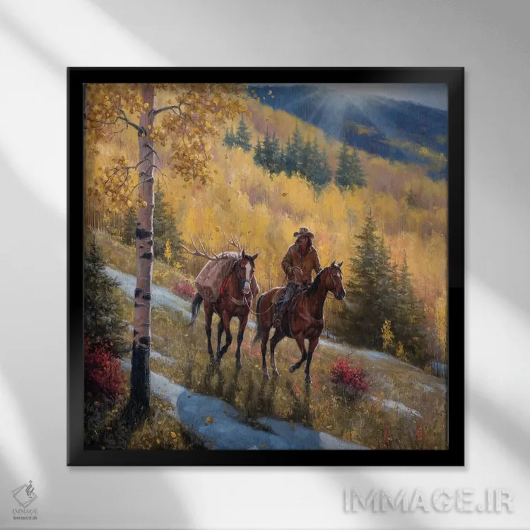 تابلو دکوراتیو درخشش تابستان هندی اثر جک سورنسن - نمای قابدار مشکی