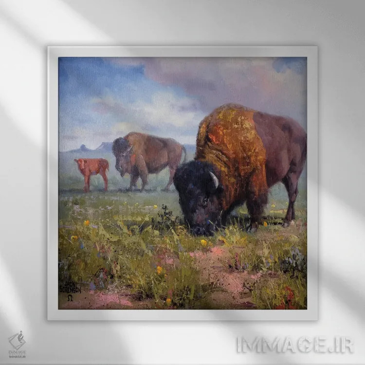 تابلو دکوراتیو گردش خانوادگی اثر جک سورنسن - نمای قابدار سفید