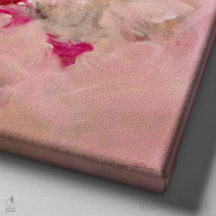 تابلو انتزاعی اتاقک صورتی اثر جولیان اسپنسر - نمای نزدیک بافت بوم