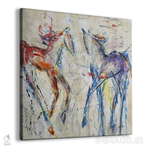 تابلو انتزاعی اسب بازی اثر جولیان اسپنسر - نمای پرسپکتیو محصول