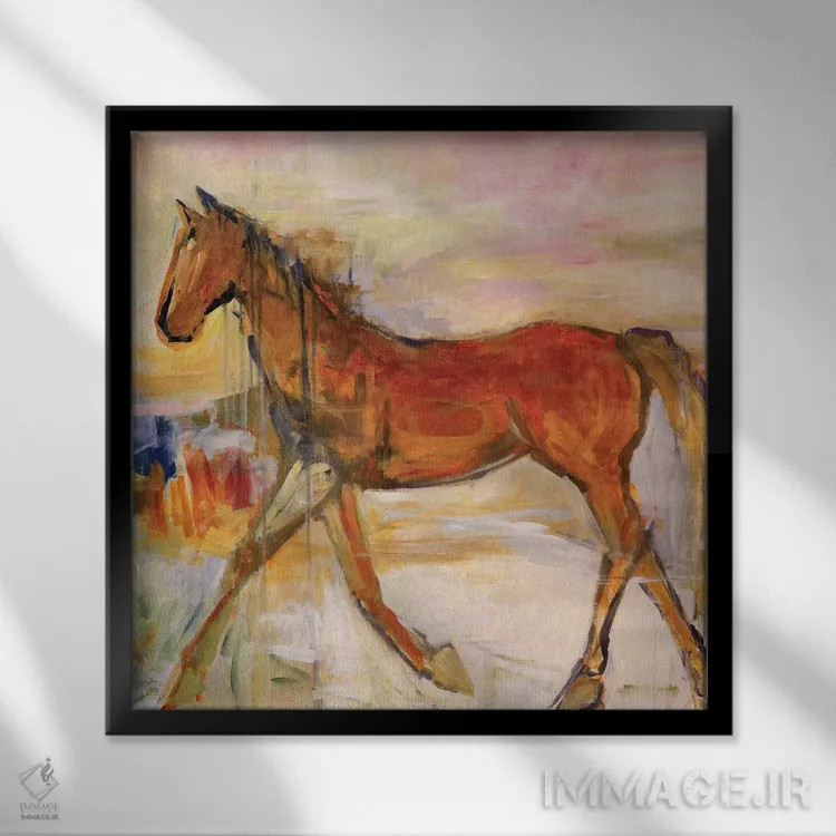 تابلو دکوراتیو در حال حرکت اثر جولیان اسپنسر - نمای قابدار مشکی