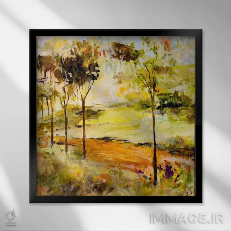 تابلو انتزاعی مسیر دیدنی اثر جولیان اسپنسر - نمای قابدار مشکی