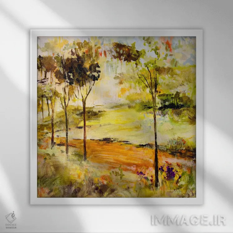 تابلو انتزاعی مسیر دیدنی اثر جولیان اسپنسر - نمای قابدار سفید