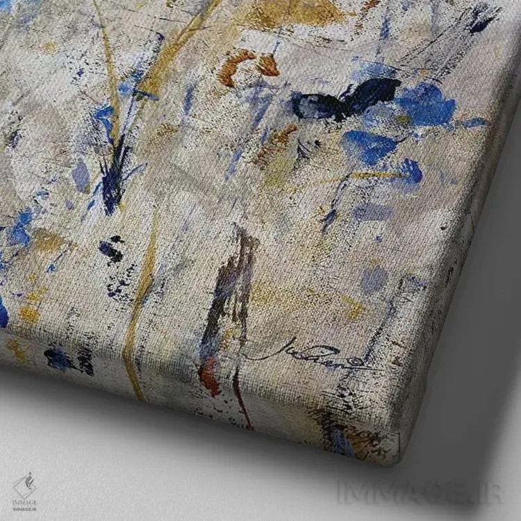 تابلو انتزاعی دید حشره ای ۲ اثر جولیان اسپنسر - نمای نزدیک بافت بوم