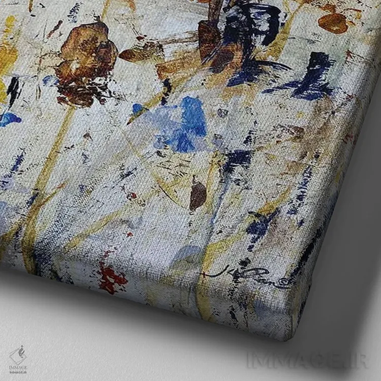 تابلو انتزاعی دید حشره ای ۱ اثر جولیان اسپنسر - نمای نزدیک بافت بوم