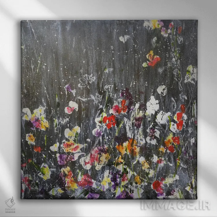 تابلو انتزاعی رازهای شبانه اثر جولیان اسپنسر - نمای روبهرو روی دیوار