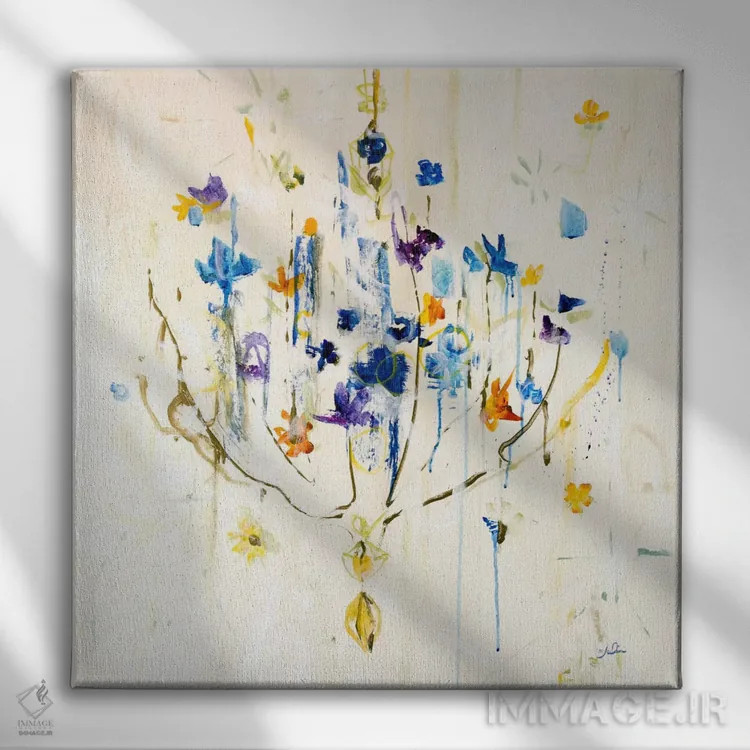 تابلو انتزاعی لوستر طبیعی ۱ اثر جولیان اسپنسر - نمای روبهرو روی دیوار