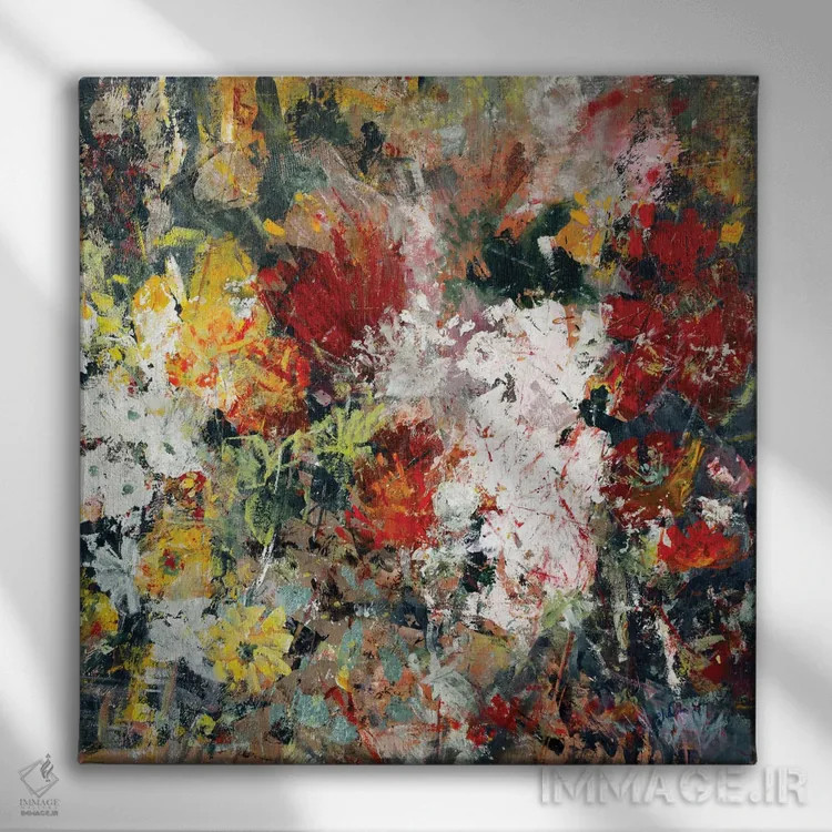 تابلو انتزاعی شب زنده داری عاشقانه اثر جولیان اسپنسر - نمای روبهرو روی دیوار