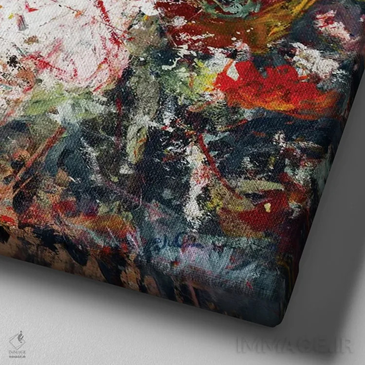 تابلو انتزاعی شب زنده داری عاشقانه اثر جولیان اسپنسر - نمای نزدیک بافت بوم