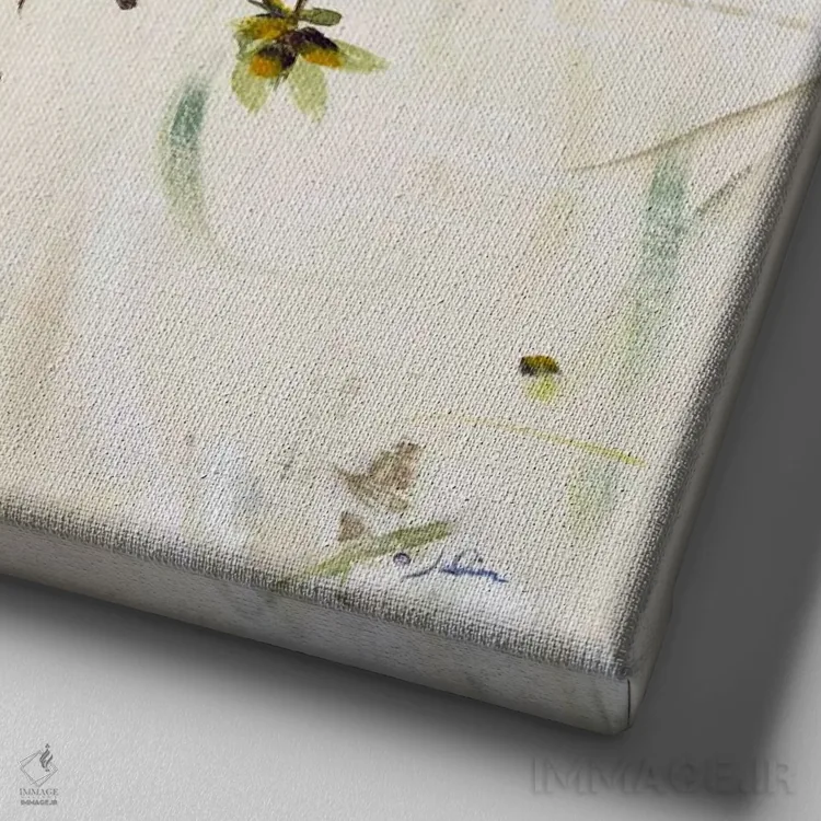 تابلو انتزاعی لوستر طبیعی ۲ اثر جولیان اسپنسر - نمای نزدیک بافت بوم