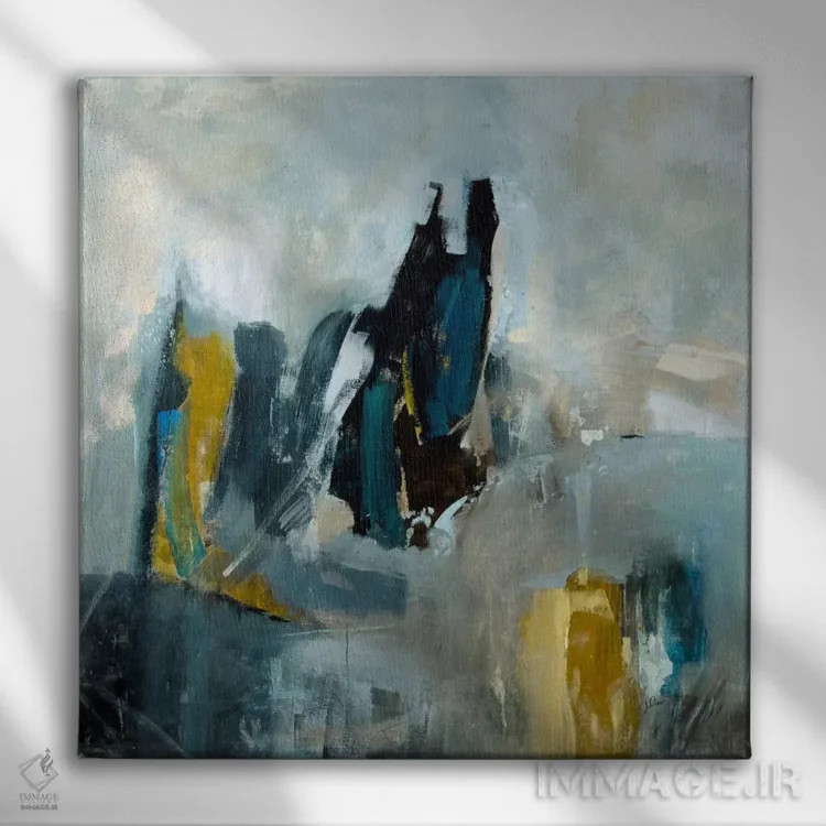 تابلو انتزاعی داستان های کوتاه اثر جولیان اسپنسر - نمای روبهرو روی دیوار