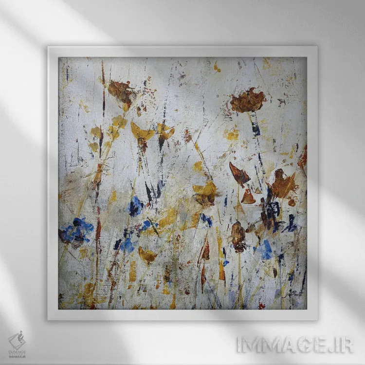 تابلو انتزاعی دید حشره ای ۱ اثر جولیان اسپنسر - نمای قابدار سفید