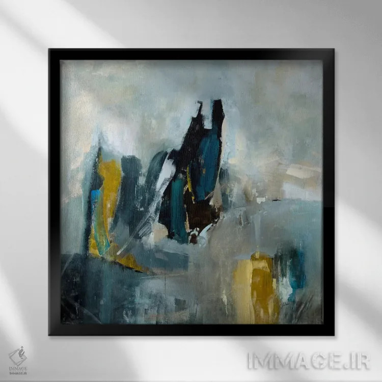 تابلو انتزاعی داستان های کوتاه اثر جولیان اسپنسر - نمای قابدار مشکی