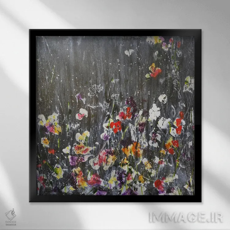 تابلو انتزاعی رازهای شبانه اثر جولیان اسپنسر - نمای قابدار مشکی