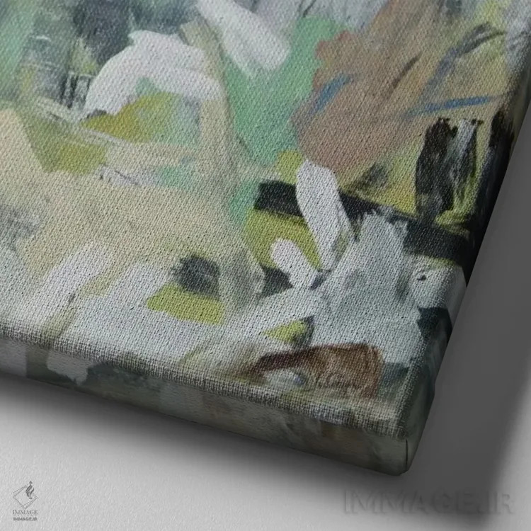 تابلو انتزاعی یکی را با گچ بنویس اثر جولیان اسپنسر - نمای نزدیک بافت بوم