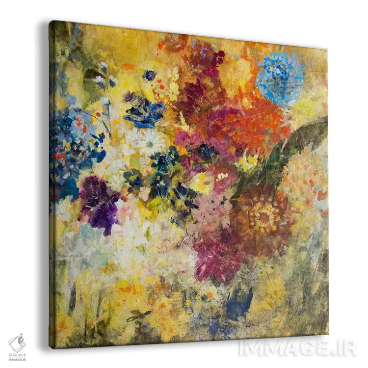 تابلو انتزاعی دسته گل رها شده اثر جولیان اسپنسر - نمای پرسپکتیو محصول