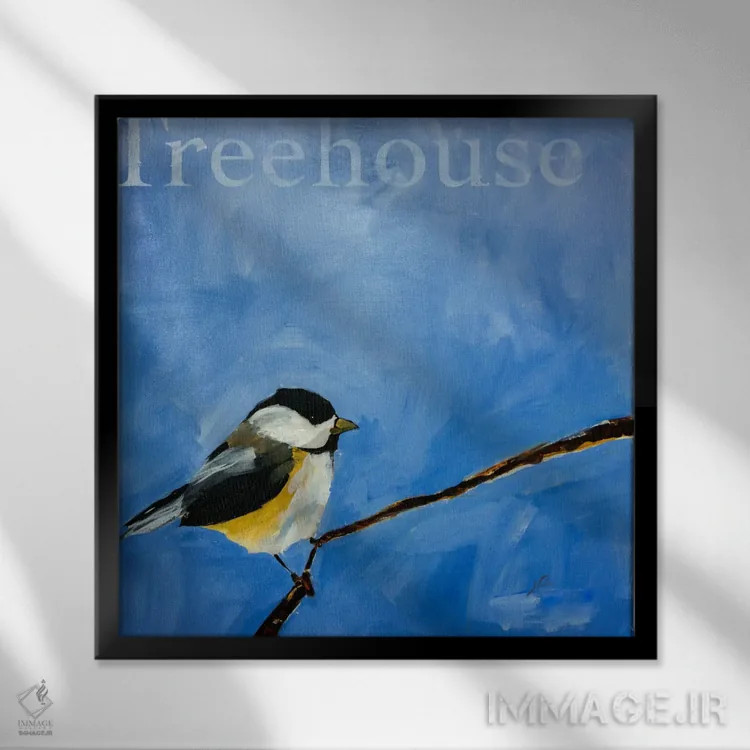 تابلو دکوراتیو خانه درختی اثر جولیان اسپنسر - نمای قابدار مشکی