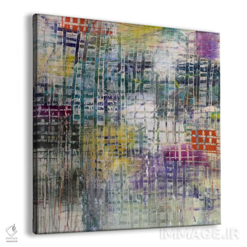 تابلو انتزاعی بافته شده اثر جولیان اسپنسر - نمای پرسپکتیو محصول