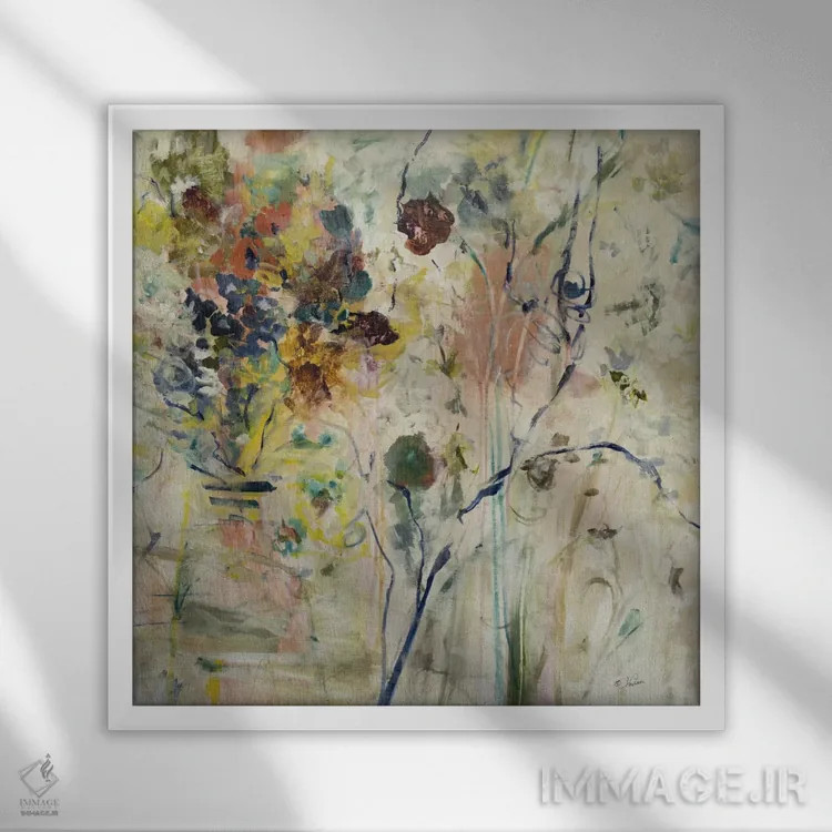 تابلو انتزاعی شادی مشترک اثر جولیان اسپنسر - نمای قابدار سفید