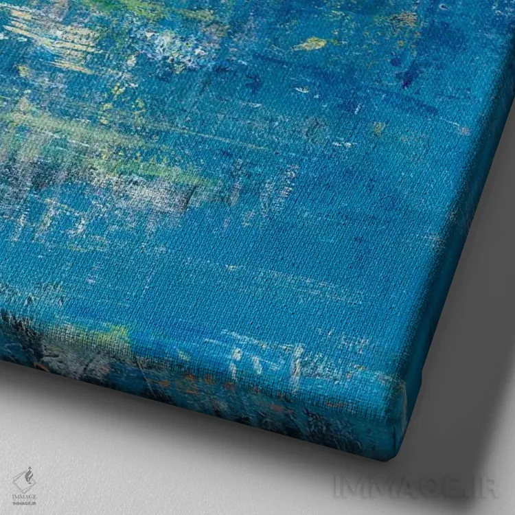 تابلو انتزاعی جزیره نقاشی شده اثر جولیان اسپنسر - نمای نزدیک بافت بوم