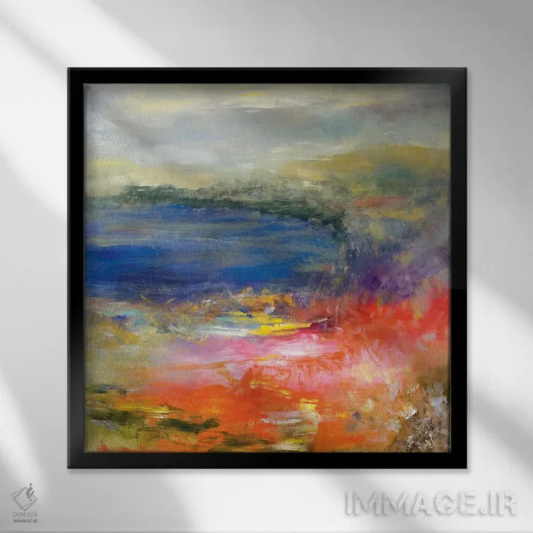 تابلو انتزاعی زیبایی زمین اثر جولیان اسپنسر - نمای قابدار مشکی