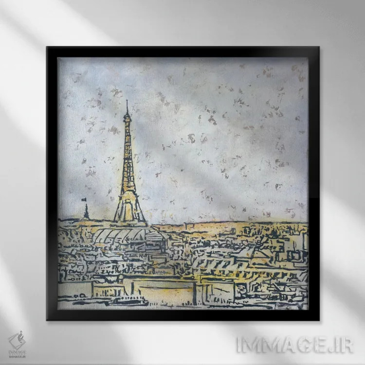 تابلو دکوراتیو کارت پستال پاریس اثر جولیان اسپنسر - نمای قابدار مشکی