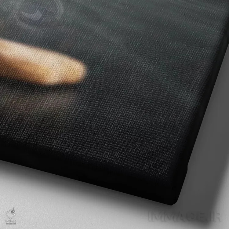 تابلو دکوراتیو توله سگ به دنبال خوراکی اثر یوهان سوانپوئل - نمای نزدیک بافت بوم