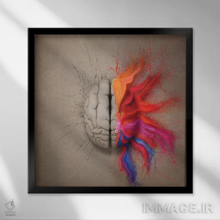 تابلو دکوراتیو مغز خلاق اثر یوهان سوانپوئل - نمای قابدار مشکی