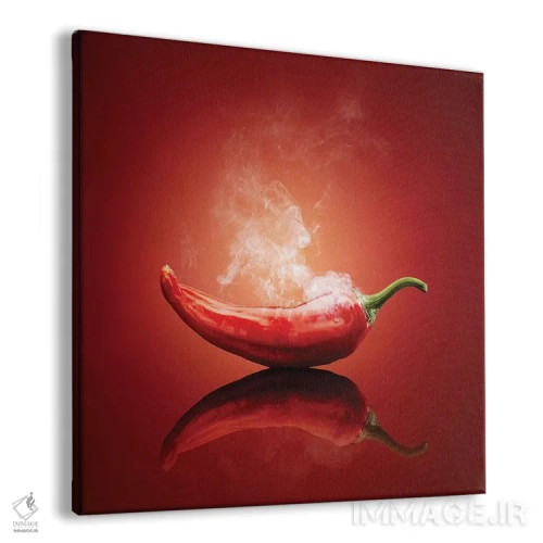 تابلو دکوراتیو فلفل قرمز داغ و بخارآلود اثر یوهان سوانپوئل - نمای پرسپکتیو محصول