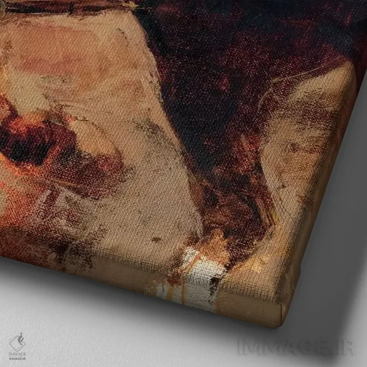 تابلو دکوراتیو Wind, Fire,زمین، باد، آتش اثر جولی تی. چاپمن - نمای نزدیک بافت بوم