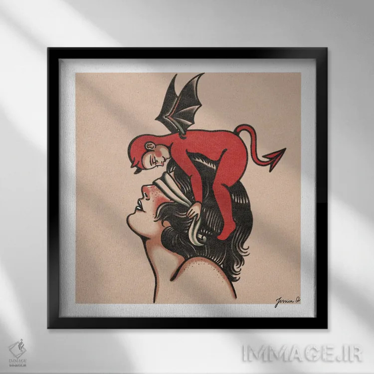 تابلو دکوراتیو عشق کور است اثر جسیکا ا. - نمای قابدار مشکی