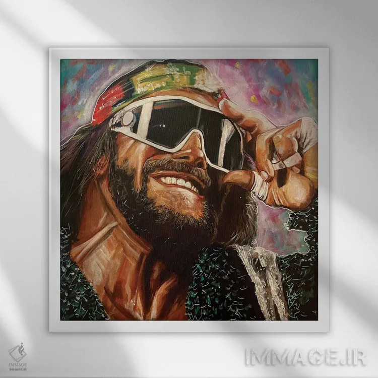 تابلو دکوراتیو ماچو من رندی ساویج اثر جوئل تش - نمای قابدار سفید