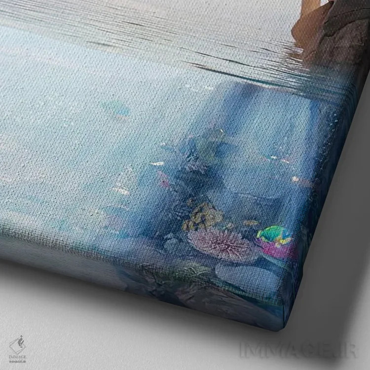 تابلو دکوراتیو اقامتگاه بهشتی اثر جیمز ترالی - نمای نزدیک بافت بوم