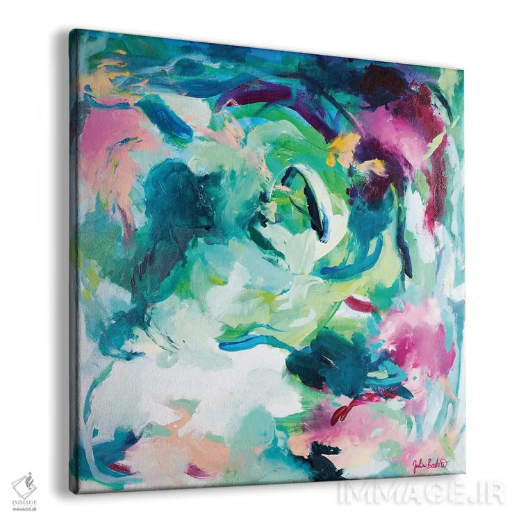 تابلو انتزاعی تالاب پری دریایی اثر جولیا بادو - نمای پرسپکتیو محصول