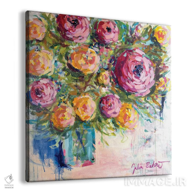 تابلو دکوراتیو دسته گل شادی اثر جولیا بادو - نمای پرسپکتیو محصول