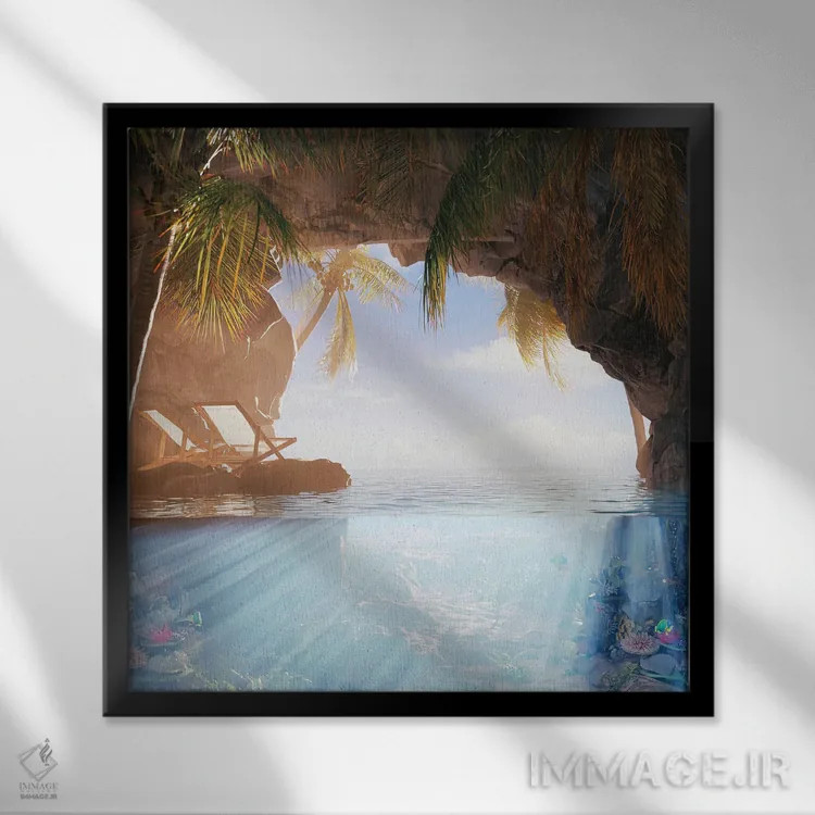 تابلو دکوراتیو اقامتگاه بهشتی اثر جیمز ترالی - نمای قابدار مشکی