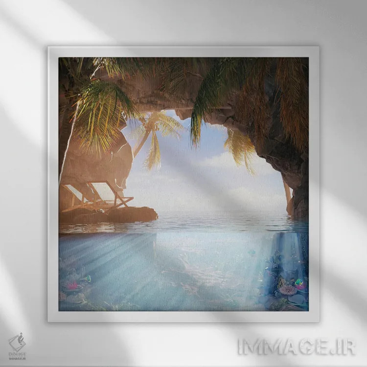 تابلو دکوراتیو اقامتگاه بهشتی اثر جیمز ترالی - نمای قابدار سفید