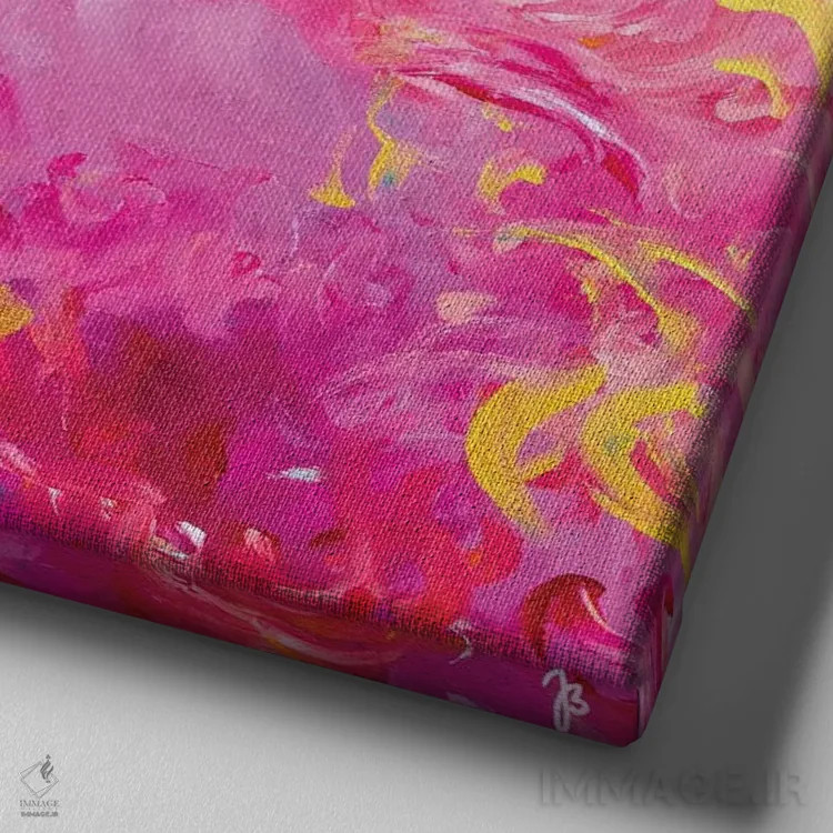 تابلو انتزاعی همه چیز را باز کن اثر جولیا بادو - نمای نزدیک بافت بوم