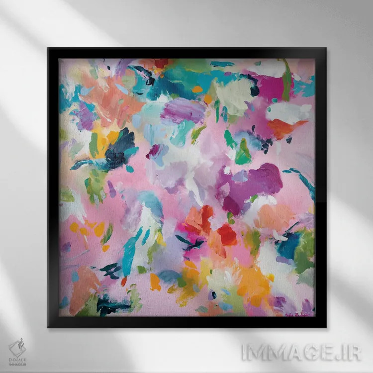 تابلو انتزاعی باغ وحشی اثر جولیا بادو - نمای قابدار مشکی