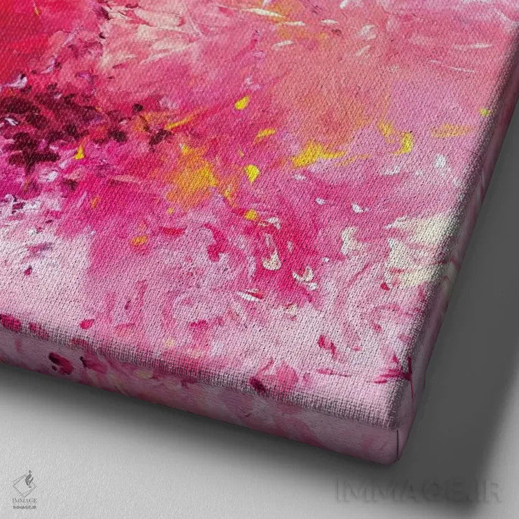 تابلو انتزاعی غریزه اثر جولیا بادو - نمای نزدیک بافت بوم