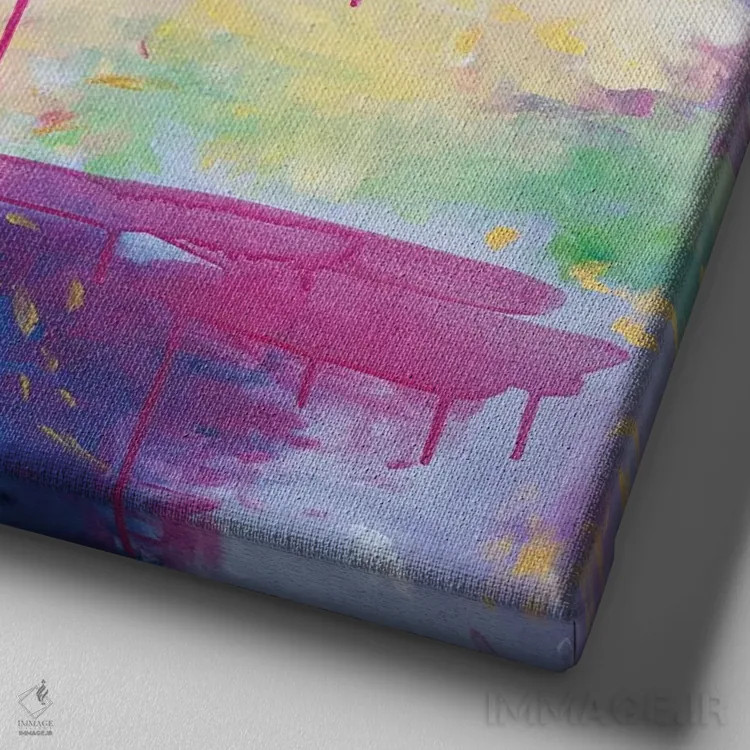 تابلو انتزاعی امکان های بی پایان اثر جولیا بادو - نمای نزدیک بافت بوم