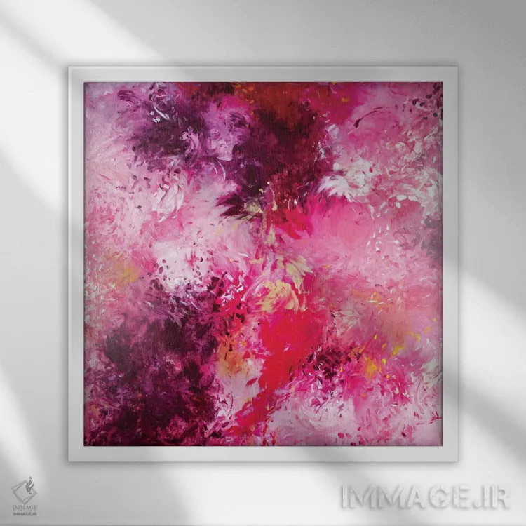 تابلو انتزاعی غریزه اثر جولیا بادو - نمای قابدار سفید