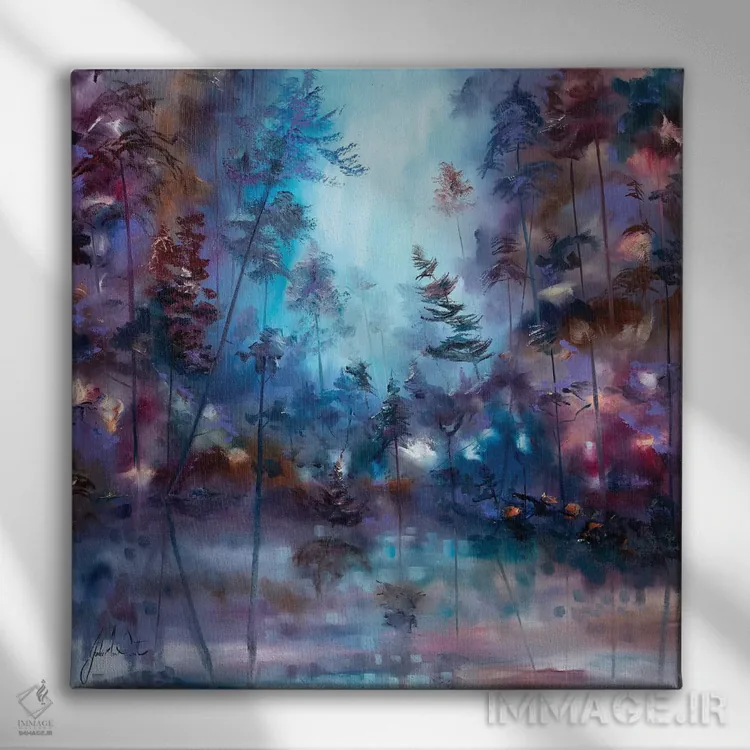 تابلو انتزاعی انتظار با ایمان اثر جولی ان اسکات - نمای روبهرو روی دیوار